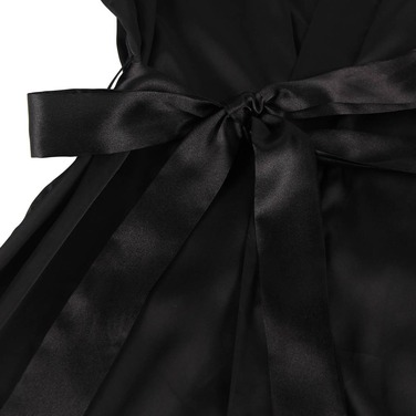 Халат-міні з мереживною спинкою Star Night чорний, XS/S