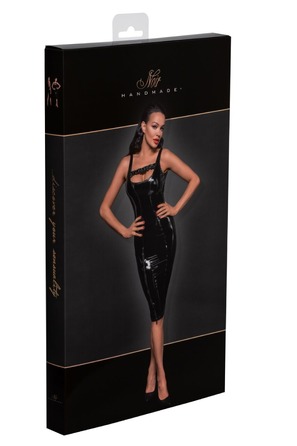 Платье с разрезом на молнии и открытой спиной Noir Handmade F250 из глянцевого винила, S