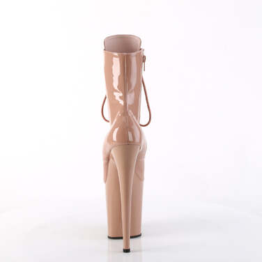 Чоботи Flamingo-1020 на підборах 8 дюймів, черевики до щиколотки 4 дюйми зі шнурівкою спереду, блискавка збоку, рум'яні