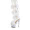 Босоножки Pleaser Adore-728F, каблук 7 дюймов, высота 2 3/4 дюйма, босоножкии из меха марабу, молния сзади, прозрачные/белые