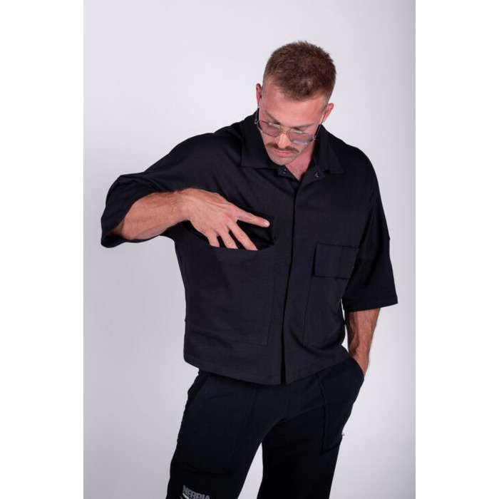 Сорочка Nebbia Boxy Fit Shirt With Pockets STREET ICON Black 599