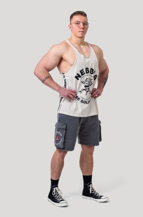 Майка Nebbia Washed Muscle Back Stringer GOLDEN AGE Light Grey 791