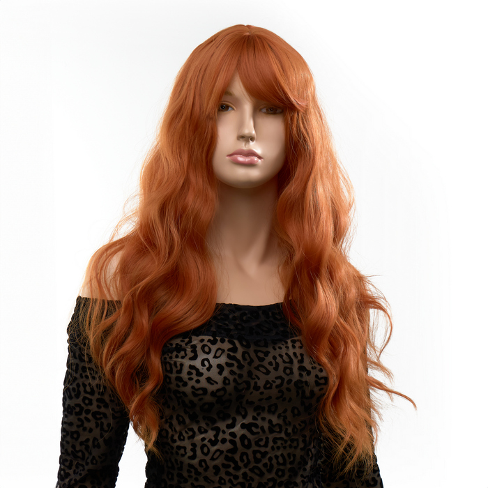 Перука довга хвиляста з чубчиком Fetish Hair руда, 60 см