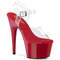 Босоніжки Pleaser Adore-708 на підборах 7 дюймів, босоніжки з ремінцем на щиколотці 2 3/4 дюйма, прозорі/червоні