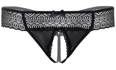 Трусики з інтимним вирізом S/M Roxanne Daring Intimates, чорні