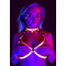 Портупея у вигляді бюстьє з відкритими чашками Taboom Glow In The Dark флуорисцентна, L/XL
