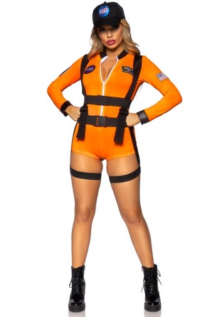 Еротичний костюм космонавтки Leg Avenue 3 предмети, помаранчевий, M