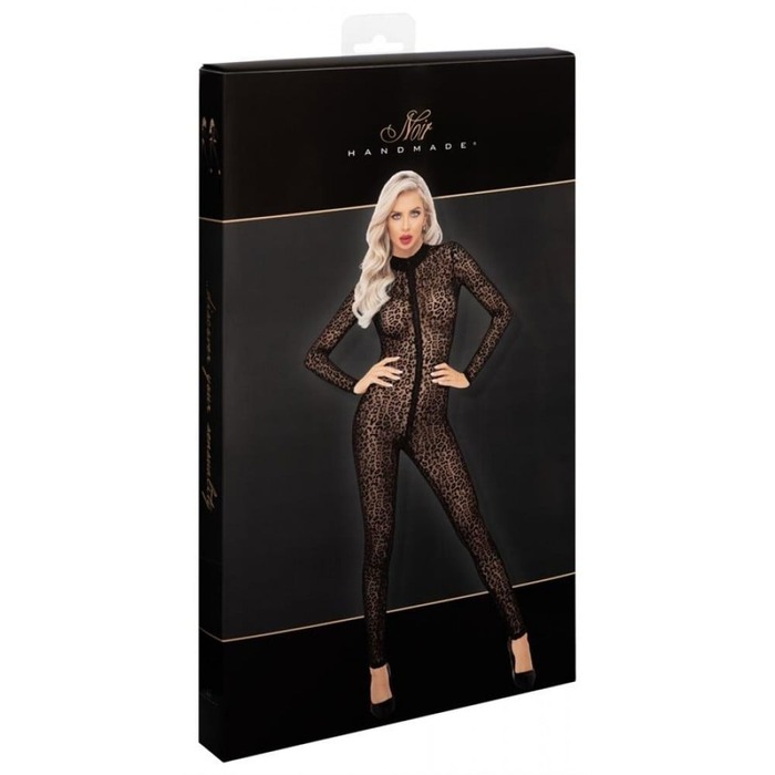 Еротичний комбінезон із леопардовим принтом XL F285 Noir Handmade