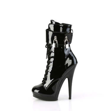 Чоботи Sultry-1023 **На підборах 6 дюймів, черевики до щиколотки на шнурівці 1 дюйм, блискавка збоку, чорні