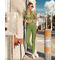 Топ GREEN TOP WITH COLLAR AND ZIPPER