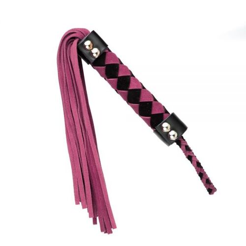 F61418 Плетка из замши ромб FLOGGER BLACK/PINK