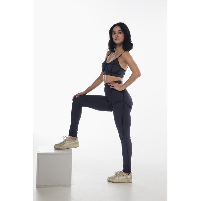 VIBE — Легінси З Рельєфами та Поясом Для Pole Dance, Heels Та Студійних Тренувань - сірий