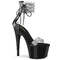 Босоніжки Pleaser Adore-727RS на підборах 7 дюймів, босоніжки з манжетою на щиколотці 2 3/4 дюйма з RS, блискавка ззаду, прозорі/чорні