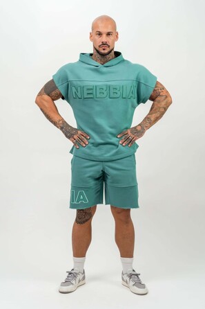 Безрукавка Nebbia Hooded T-shirt Gym Rag top CHAMPION Green 706