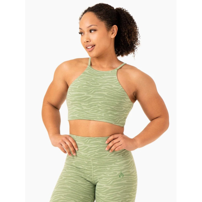 Топ Transform Reversible Sports Crop - Jade Green Zebra