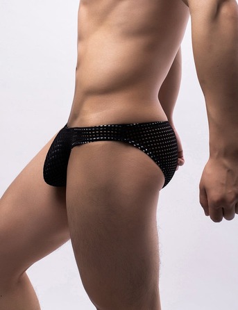 Дышащие сетчатые сексуальные мужские трусы Star Night черные, M