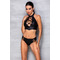 Комплект білизни із вставками зі стреп-стрічки NANCY BIKINI black S/M - Passion