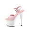 Босоніжки Pleaser Adore-709 на підборах 7 дюймів, босоніжки з ремінцем на щиколотці 2 3/4 дюйма, рожеві/білі