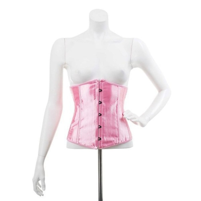 Корсаж атласний ззаду зі шнурівкою, рожевий, XL