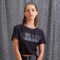 Топ жіночий LABELLAMAFIA CROPPED BLACK з логотипом
