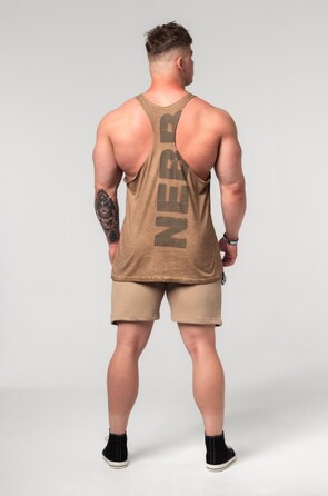 Майка Nebbia Washed-off Oversized Stringer MAX OUT Light Brown 359