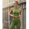 Топ GREEN TOP WITH COLLAR AND ZIPPER