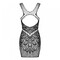 Сукня Obsessive D608, в сіточку, з візерунком, чорна, XL/XXL