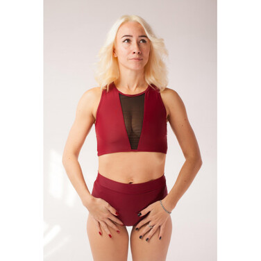 Костюм для пол денсу з вставками Бордо