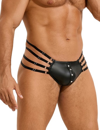 Стринги мужские черные STAR Night с регулирующими резинками по бокам, M