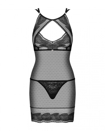 Рубашка мережива Obsessive Allastia чорний, L/XL