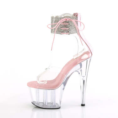 Босоножки Adore-724RS, каблук 7 дюймов, манжета на щиколотке 2 3/4 дюйма, молния сзади, нежно-розовый/прозрачный