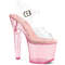 Босоніжки Pleaser Lovesick-708T на підборах у формі серця, 7 дюймів, з ремінцем на щиколотці 3 1/4 дюйма, прозорі/рожеві