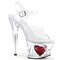 Босоніжки Pleaser Moon-708HRS на підборах 7 дюймів, з вирізом 2 3/4 дюйма з ремінцем на щиколотці PF, прозорі/червоні