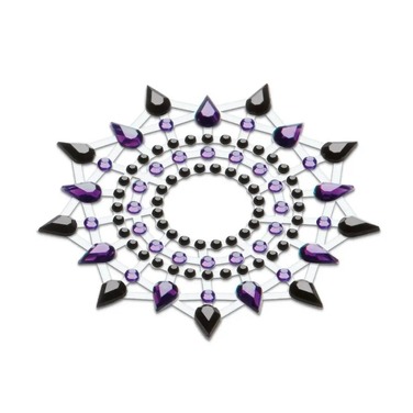 Украшения со стразами для груди Gloria Petits Joujoux, фиолетово-черные