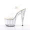 Босоніжки Pleaser Adore-708MG на підборах 7 дюймів, босоніжки з ремінцем на щиколотці 2 3/4 дюйма з міні-блискітками, прозорі