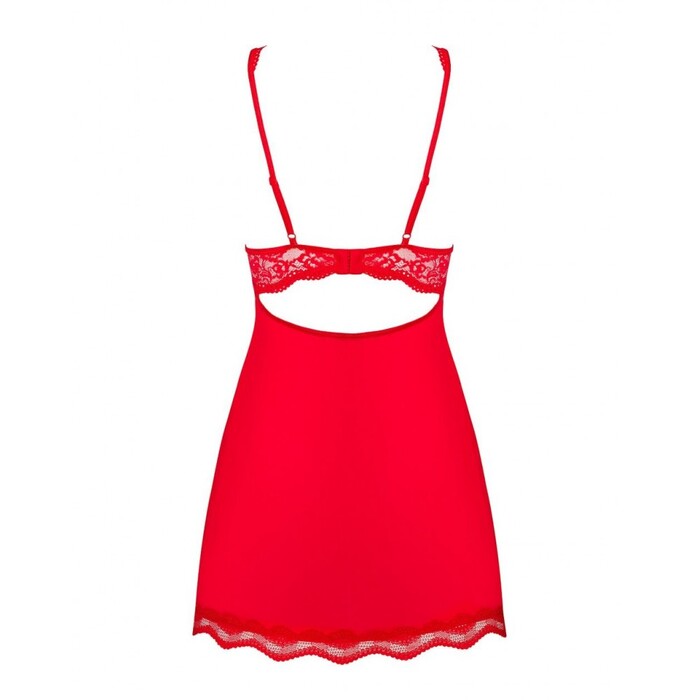 Комплект Obsessive Luvae пеньюар та трусики, червоний, L/XL