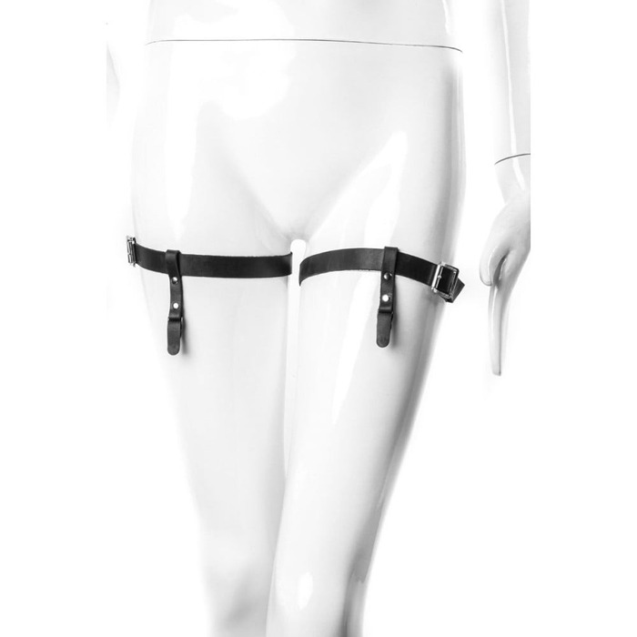 Підв'язки для панчохи шкіряні Candy Hero S10 чорні, S/M (44-46 р)