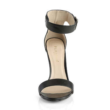 Босоножки Amuse-10, каблук 5 дюймов, с закрытым задником и ремешком на щиколотке с пряжкой, чёрная искусственная кожа