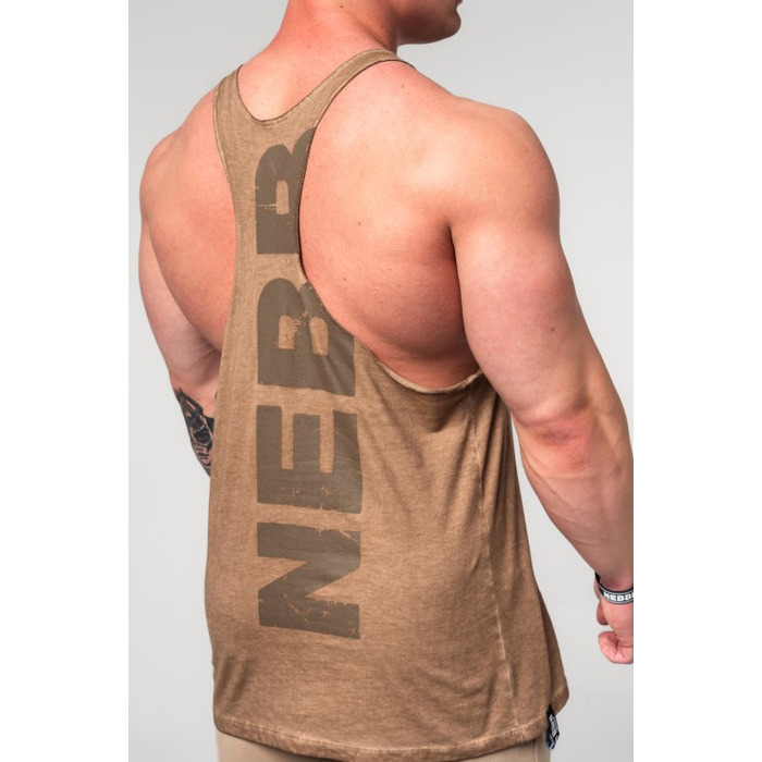 Майка Nebbia Washed-off Oversized Stringer MAX OUT Light Brown 359