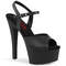 Босоніжки Pleaser Gleam-609 *6 дюймів на підборах, 1 3/4 дюйма PF Comfort Width, з ремінцем на щиколотці, чорні, з веганської шкіри/чорні