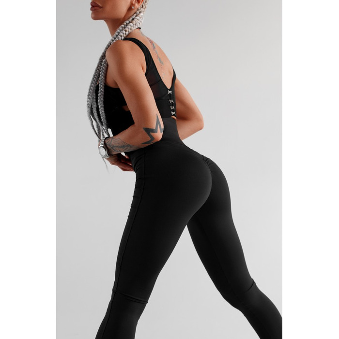Леггинсы FZ Black Leggings Corset Waistband With Hooks