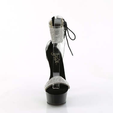 Босоножки Delight-627RS, каблук 6 дюймов, манжета на щиколотке 1 3/4 дюйма, босоножкии с PF-застежкой, молния сзади, черные