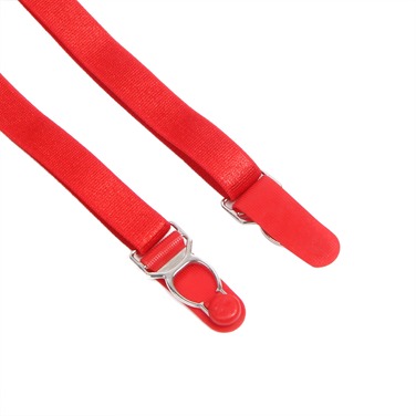 Боди с подвязками для чулок Star Night и атласными лентами на руки, красный, S