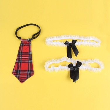 Костюм школярки Star Night 4 предмети, біло-червоний, XL-2XL