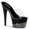 Шльопанці Pleaser Adore-701-3 на підборах 7 дюймів, шльопанці 2 3/4 дюйма з платформою зі стразами, прозорі/чорні