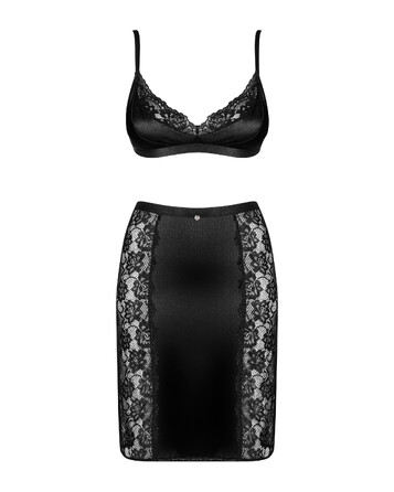 Комплект Obsessive Blanita (бюст/юбка) S/M черный