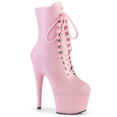Ботильоны Adore-1020, каблук 7 дюймов, высота 2 3/4 дюйма, шнуровка, боковая молния, нежно-розовый цвет