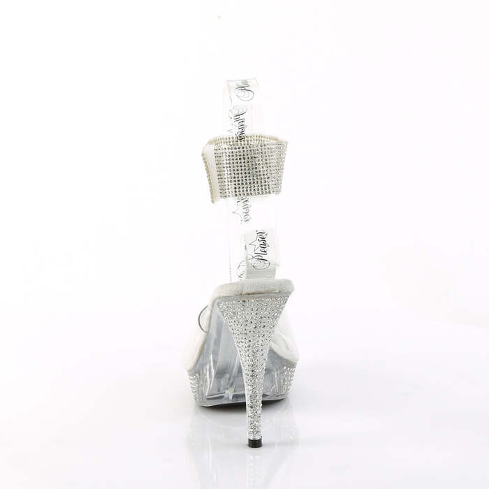 Босоніжки Elegant-442 на підборах 4 1/2 дюйма, босоніжки PF 1 дюйм з манжетою на щиколотці RS, прозорі