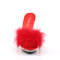Шльопанці Lip-101-8 *5 дюймів на підборах, 3/4 дюйма, PF Marabou Slipper, червоні/прозорі