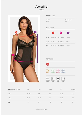 Боди Obsessive Amallie body S/M